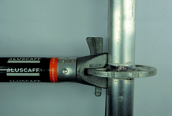 ALU-SCAFF Anschlussknoten – geschweißte Rosette mit Keilverbinder